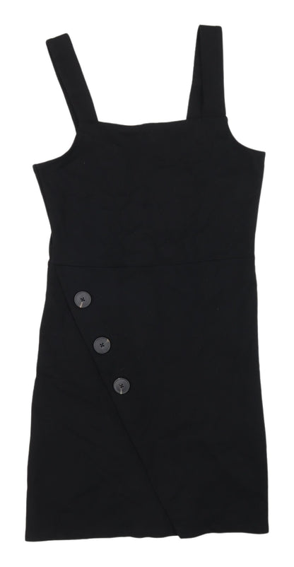 River Island Women's Black Pinafore Dress Size 10