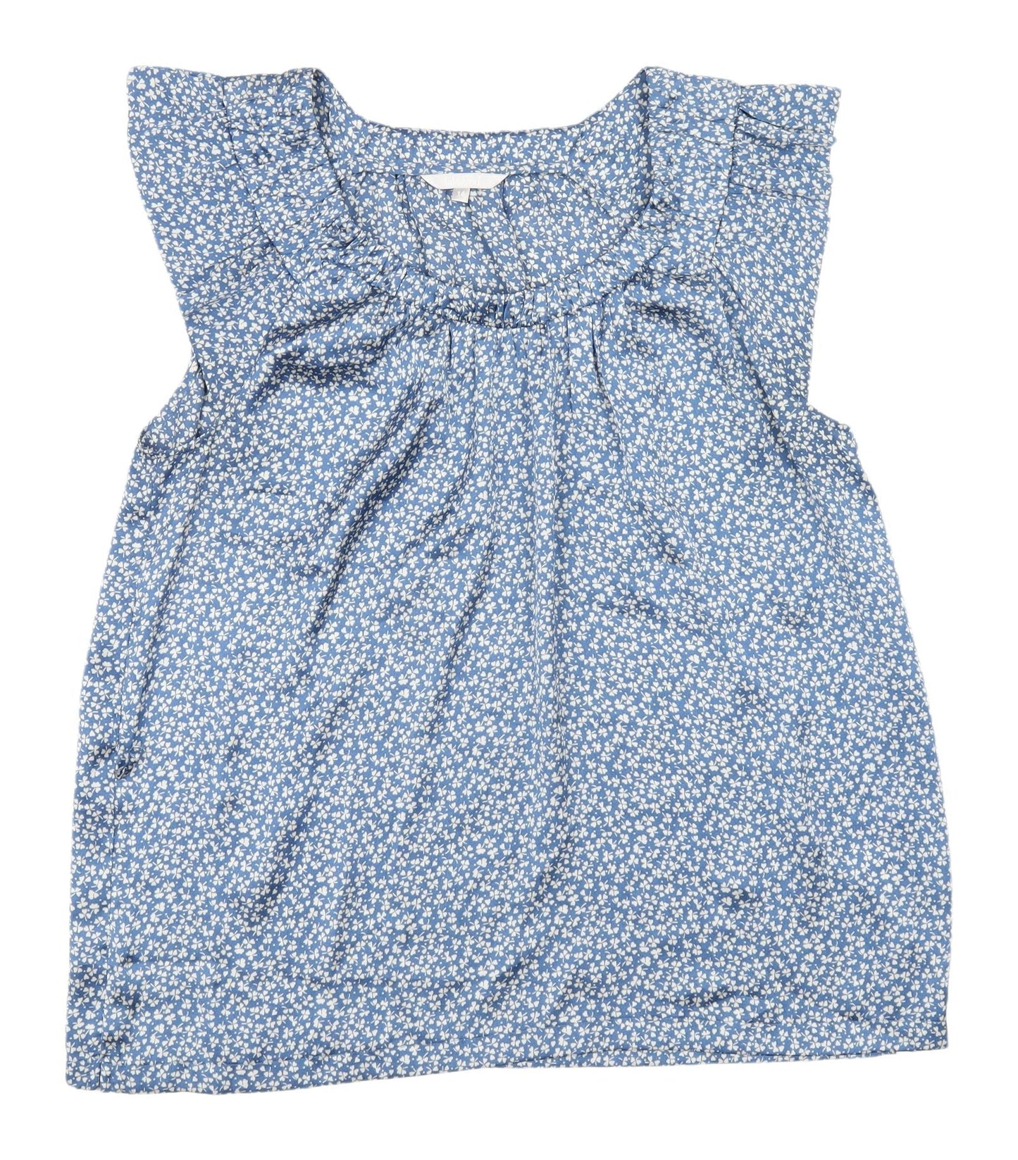 Jayland Women's Blue Floral Sleeveless Blouse, Size 1