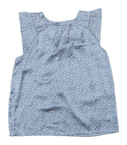 Jayland Women's Blue Floral Sleeveless Blouse, Size 1