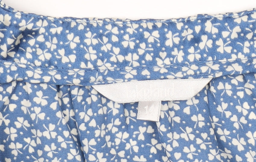 Jayland Women's Blue Floral Sleeveless Blouse, Size 1