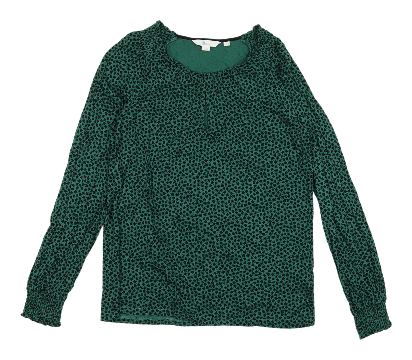 Boden Women's Green Animal Print Blouse Size 6
