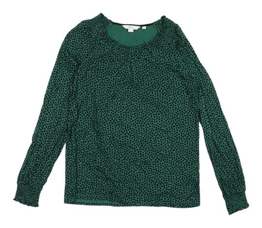 Boden Women's Green Animal Print Blouse Size 6