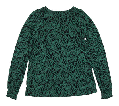 Boden Women's Green Animal Print Blouse Size 6