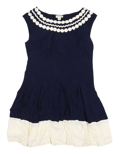 Monsoon Women's Blue Mini Dress with Embroidered Accents