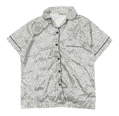 Night Women's White Polka Dot Pyjama Top Size 12