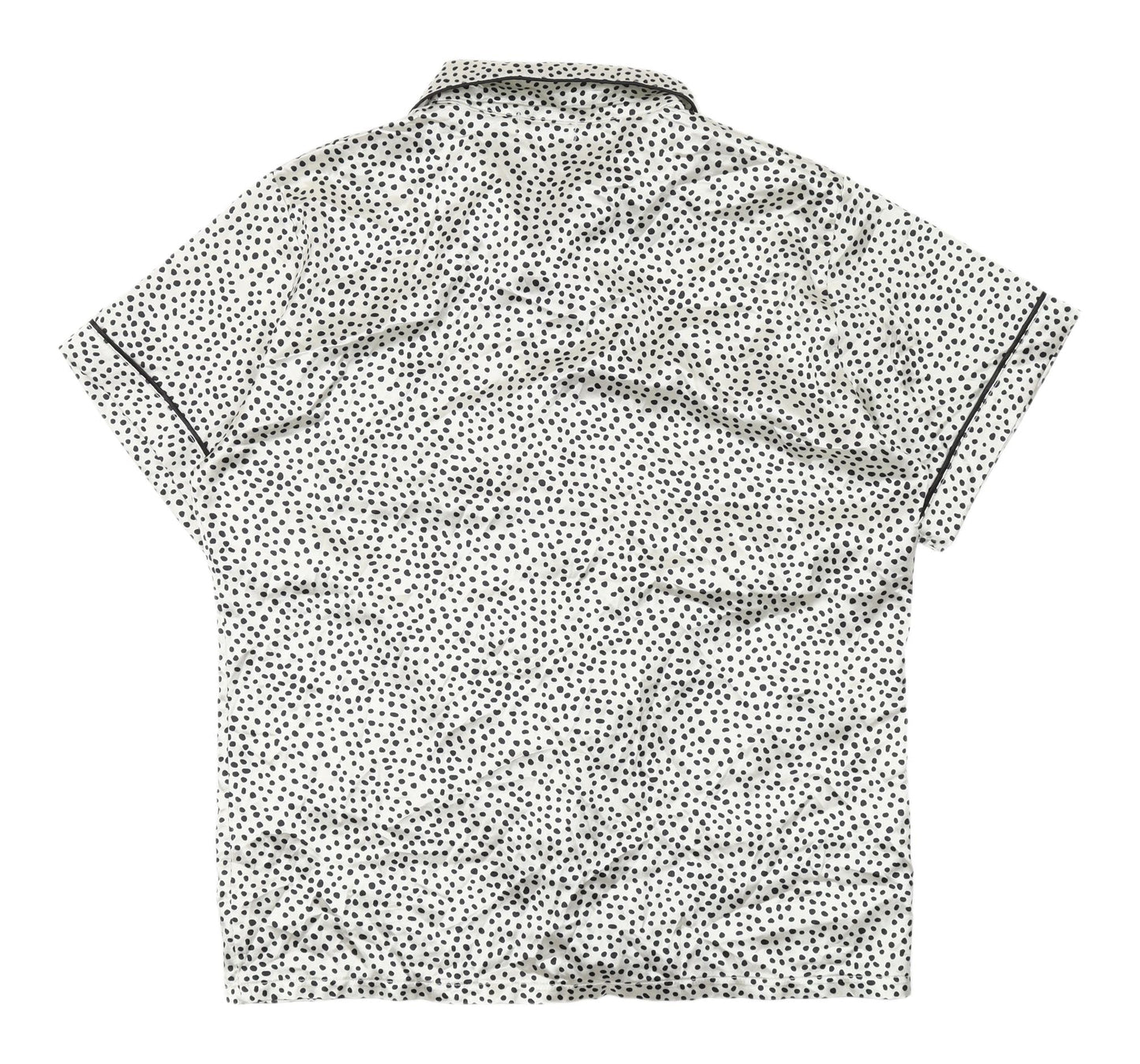 Night Women's White Polka Dot Pyjama Top Size 12