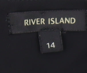 Womens UK Size 14 River Island Black Basic Blouse