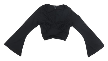Womens UK Size 12 New Look Black Cropped Blouse