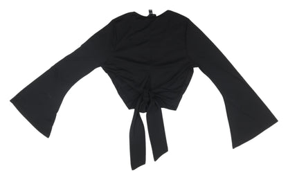 Womens UK Size 12 New Look Black Cropped Blouse