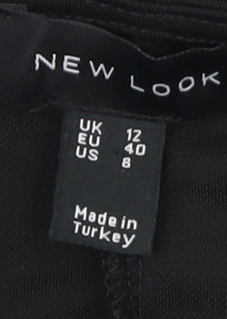 Womens UK Size 12 New Look Black Cropped Blouse
