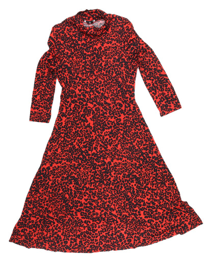 MNG Women's Red Leopard Print Dress L