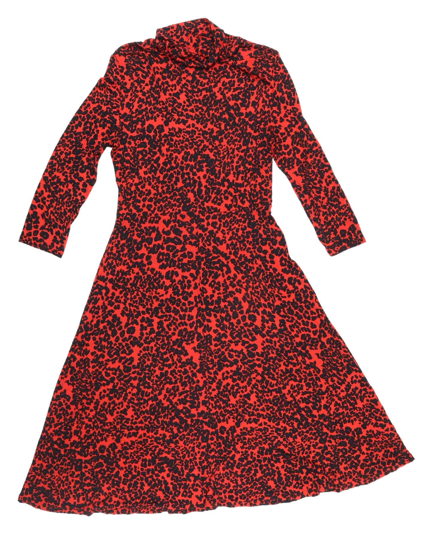MNG Women's Red Leopard Print Dress L