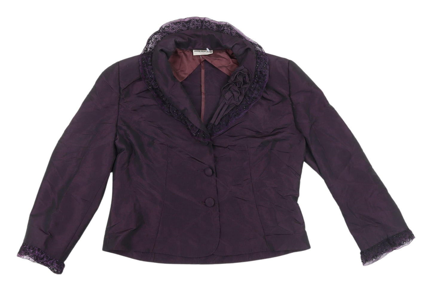 John Bentley Women's Purple Lace Accent Jacket Size 12