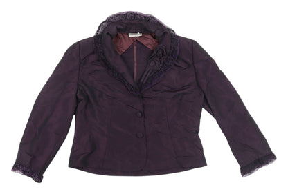John Bentley Women's Purple Lace Accent Jacket Size 12