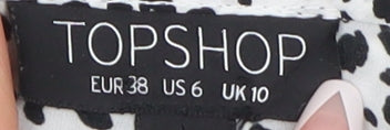 Womens UK Size 10 Topshop Black Basic Blouse
