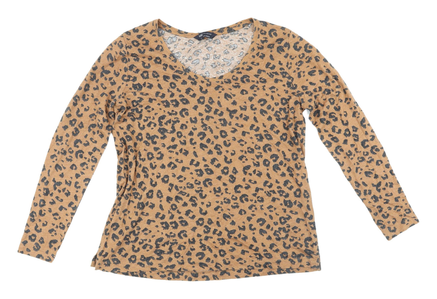 Womens UK Size 10 Marks and Spencer Beige Basic Top