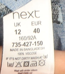 Next Petite Women's Blue Geometric Dress Size 12