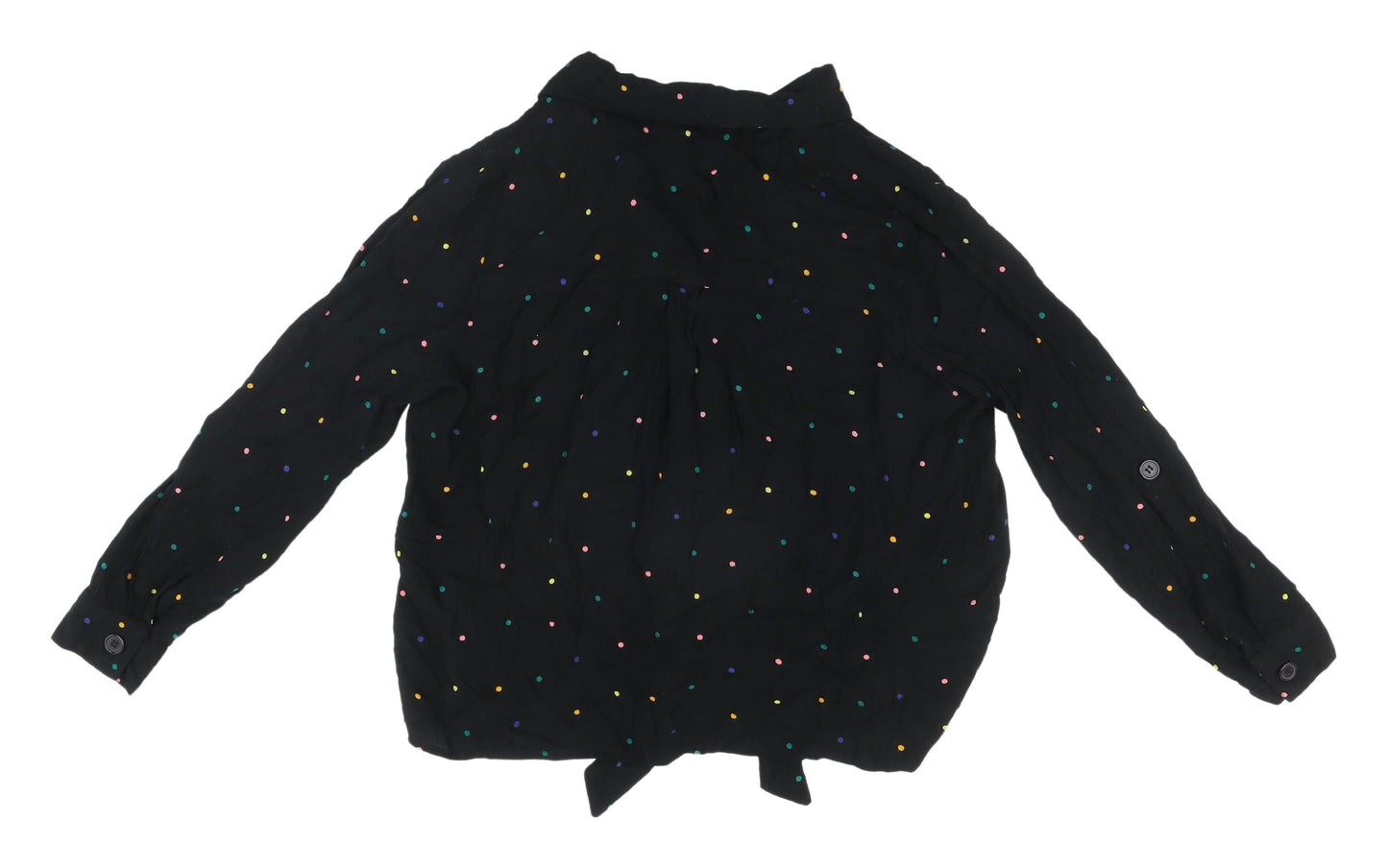 Womens UK Size 8 Dorothy Perkins Black Cropped Button-Up