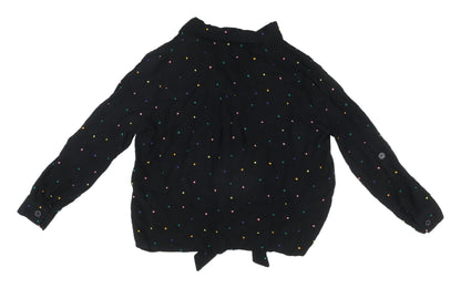 Womens UK Size 8 Dorothy Perkins Black Cropped Button-Up