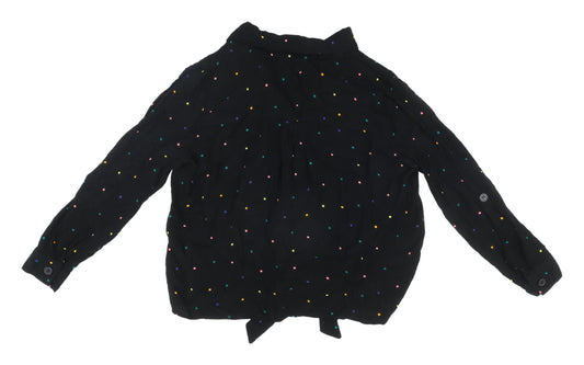Womens UK Size 8 Dorothy Perkins Black Cropped Button-Up
