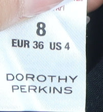Womens UK Size 8 Dorothy Perkins Black Cropped Button-Up