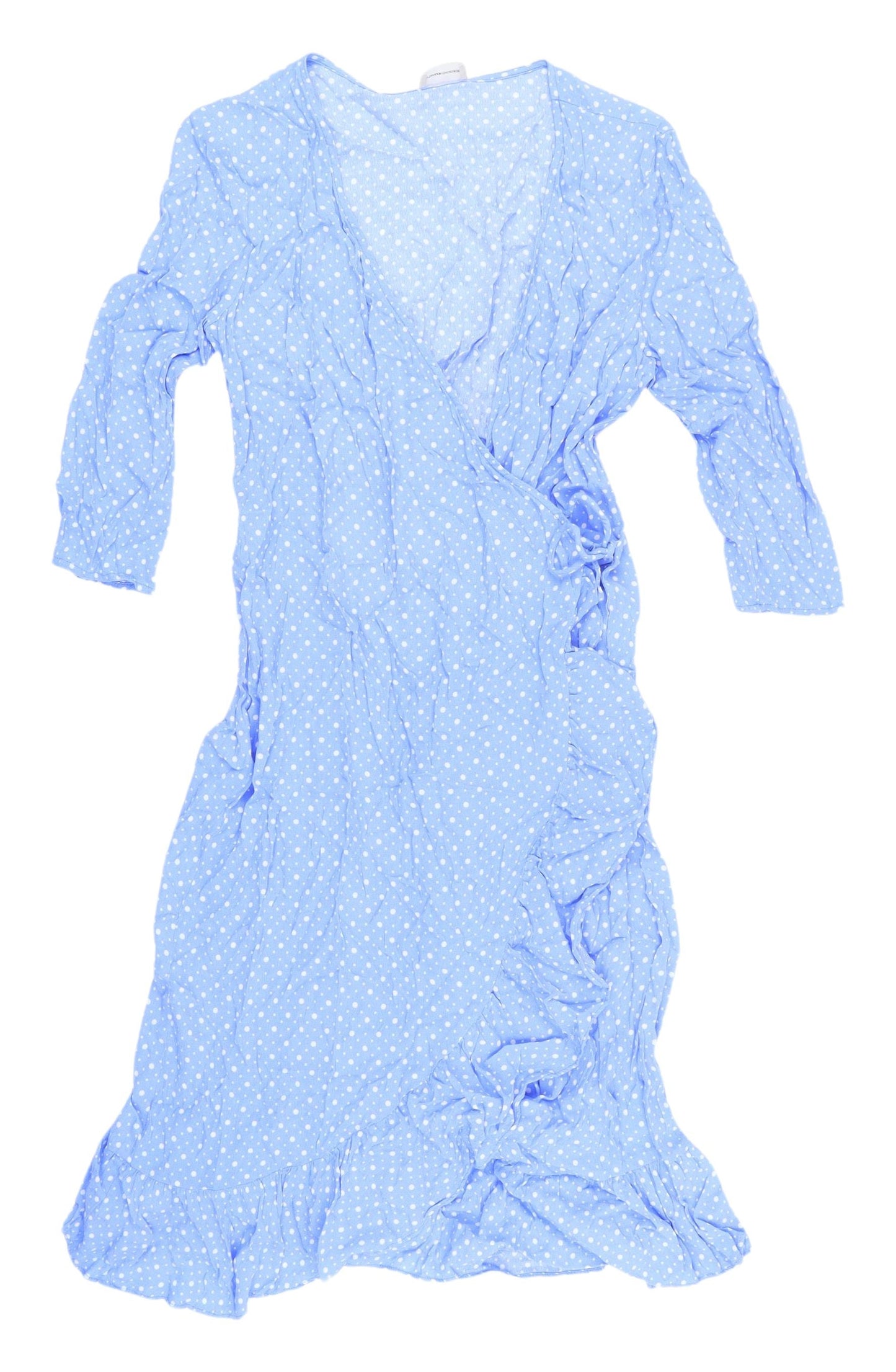 By Malene Birger Blue Polka Dot Wrap Dress Size 8
