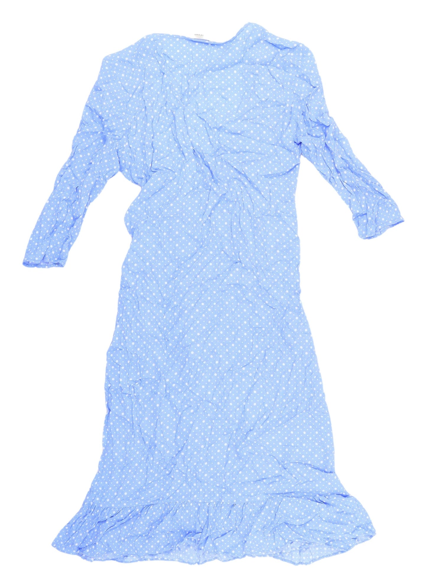 By Malene Birger Blue Polka Dot Wrap Dress Size 8