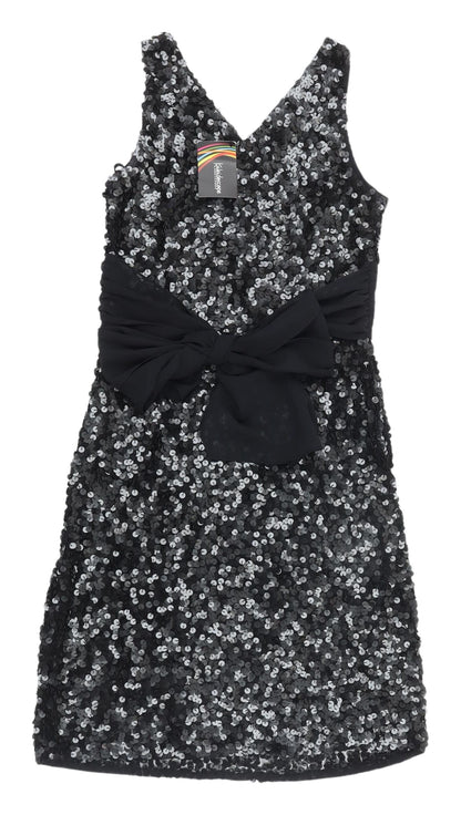 Kaleidoscope Black Sequin Bodycon Dress, Size 10