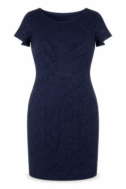 Precis Women's Blue Sheath Dress, Size 10, Lace, Business