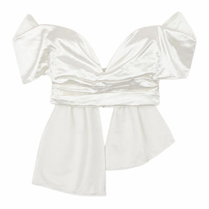 Womens UK Size 8 PRETTYLITTLETHING White Wrap Blouse