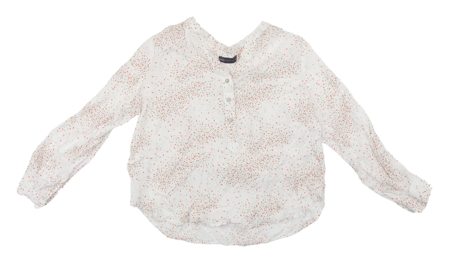 Womens UK Size 14 Marks and Spencer White Basic Blouse