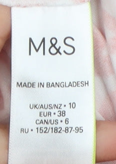 Womens UK Size 10 Marks and Spencer Multicoloured Basic T-Shirt