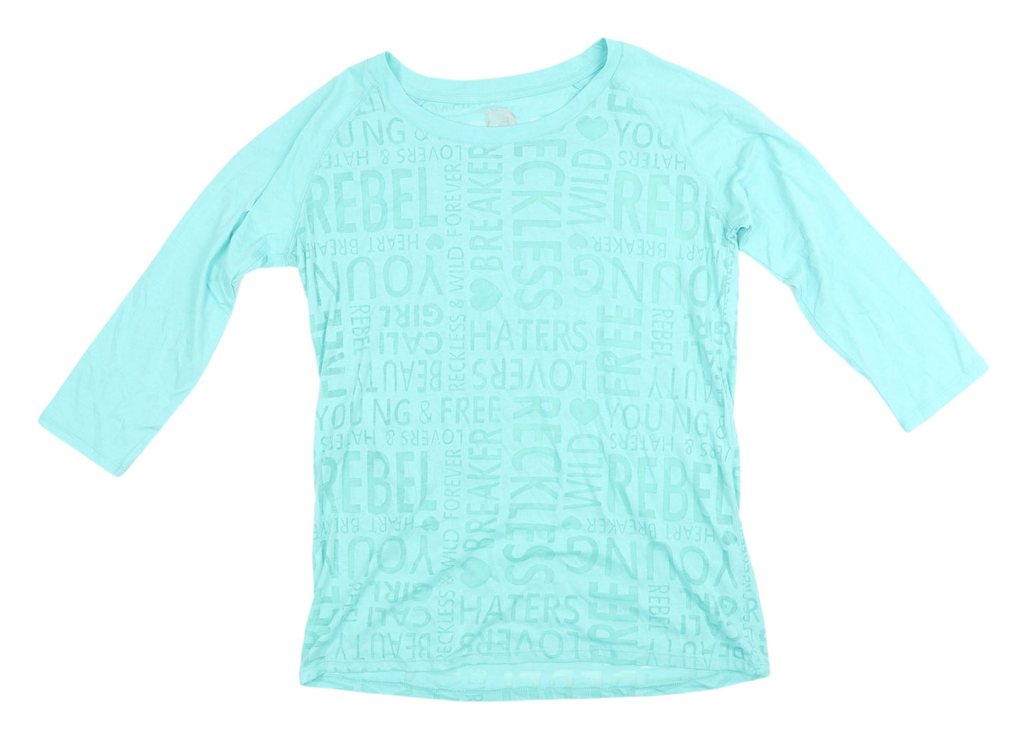 NRG Blue Women's XL Basic Rebel T-Shirt, 3/4 Sleeve