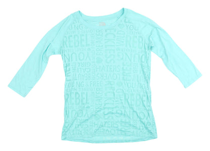 NRG Blue Women's XL Basic Rebel T-Shirt, 3/4 Sleeve
