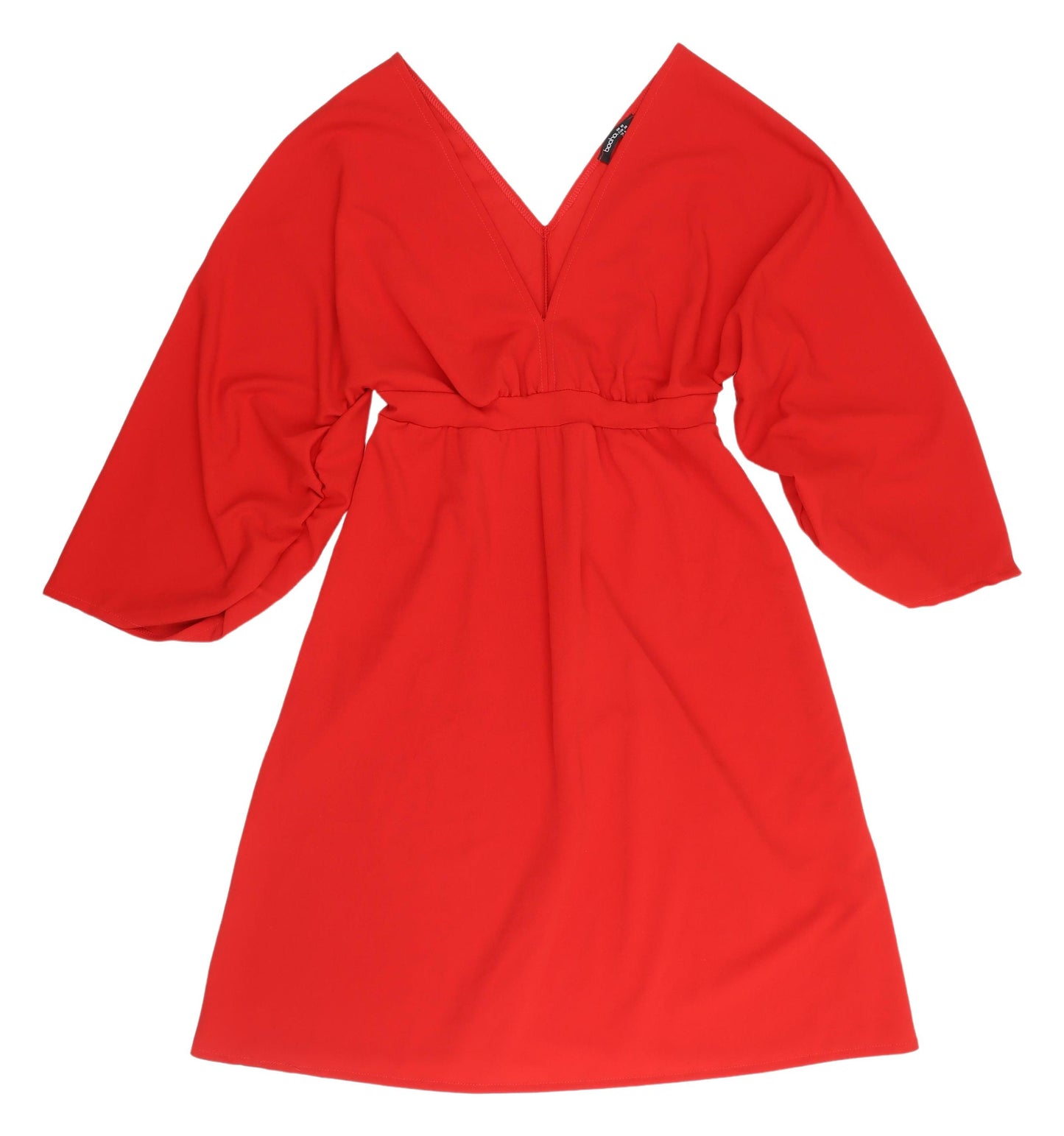Boohoo Red V-Neck A-Line Dress, UK 10