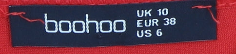 Boohoo Red V-Neck A-Line Dress, UK 10