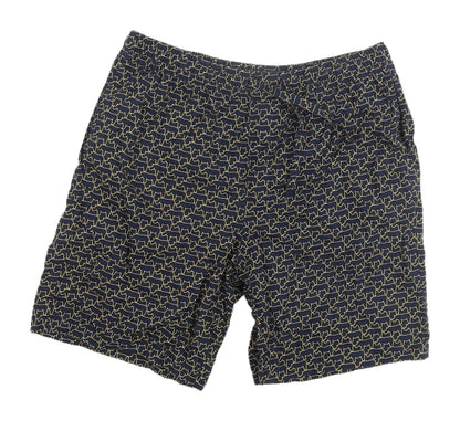 Marks and Spencer Women's Black Animal Print Rhino Shorts M