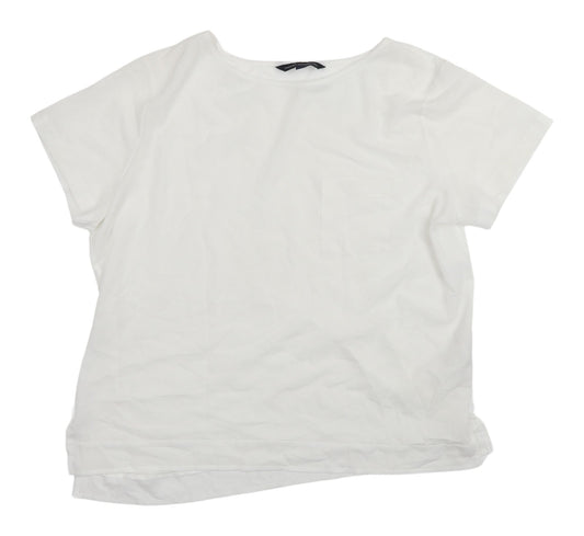 French Connection White XL Women's T-Shirt Casual