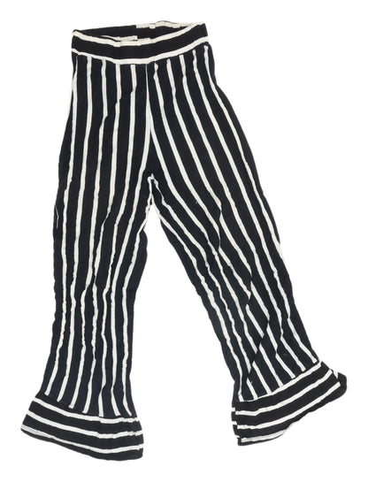 Pull & Bear Women's Striped Flared Trousers Black S