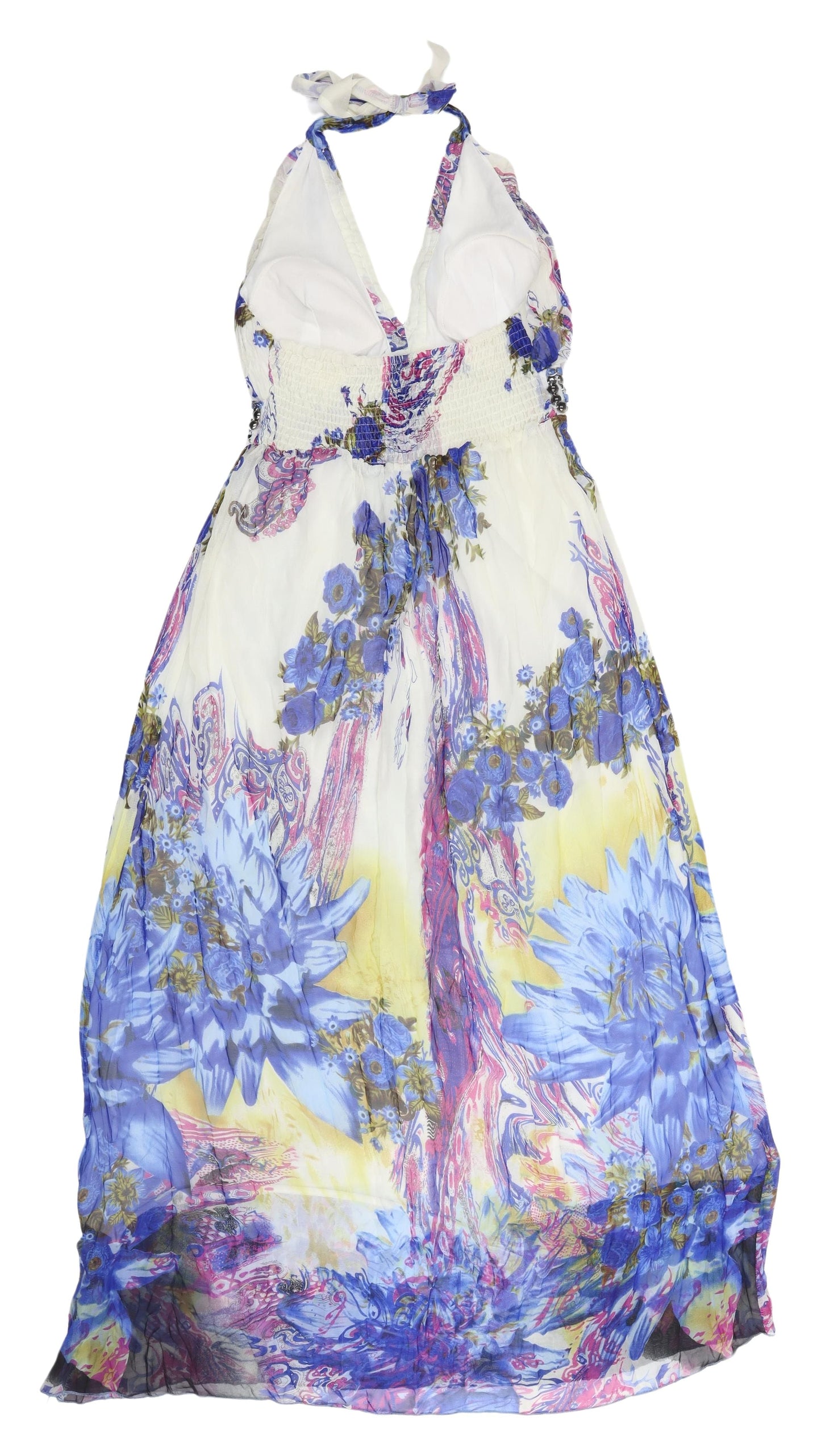 AM Mode Floral Halter Maxi Dress Multicoloured Size S
