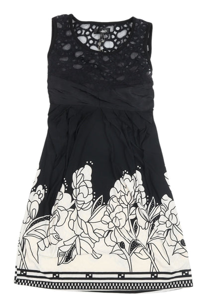 Heaven Women's Black & White Sleeveless Dress, Size 12
