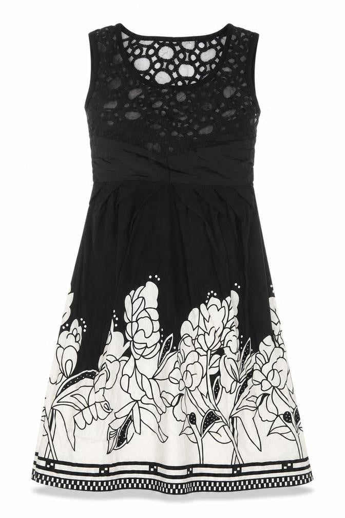 Heaven Women's Black & White Sleeveless Dress, Size 12