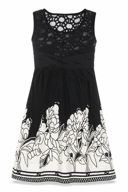 Heaven Women's Black & White Sleeveless Dress, Size 12
