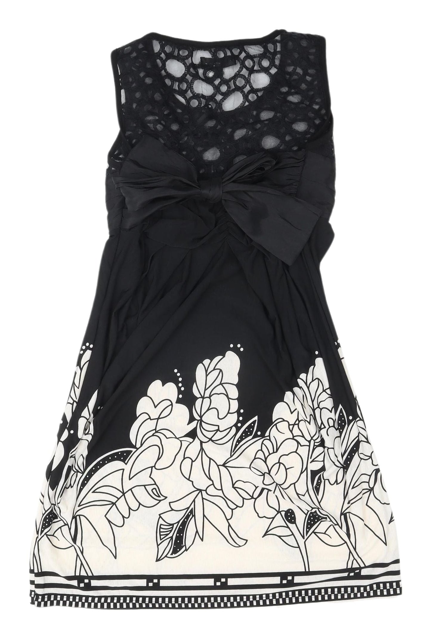 Heaven Women's Black & White Sleeveless Dress, Size 12
