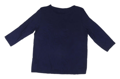 Womens UK Size L Encuentro Blue Basic T-Shirt