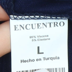 Womens UK Size L Encuentro Blue Basic T-Shirt