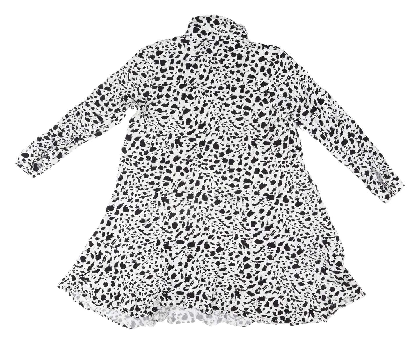 Apricot Women's Black & White Shirt Dress - Size 12
