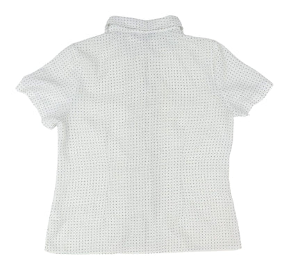 Bm Women's White Polka Dot Button-Up Shirt, Size 14