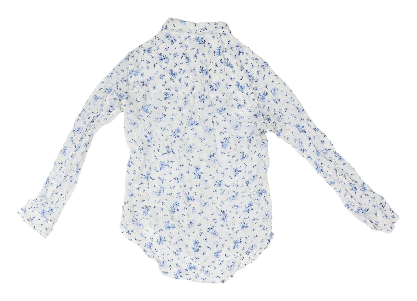 Jack Wills Women's White Floral Collared Shirt UK 6