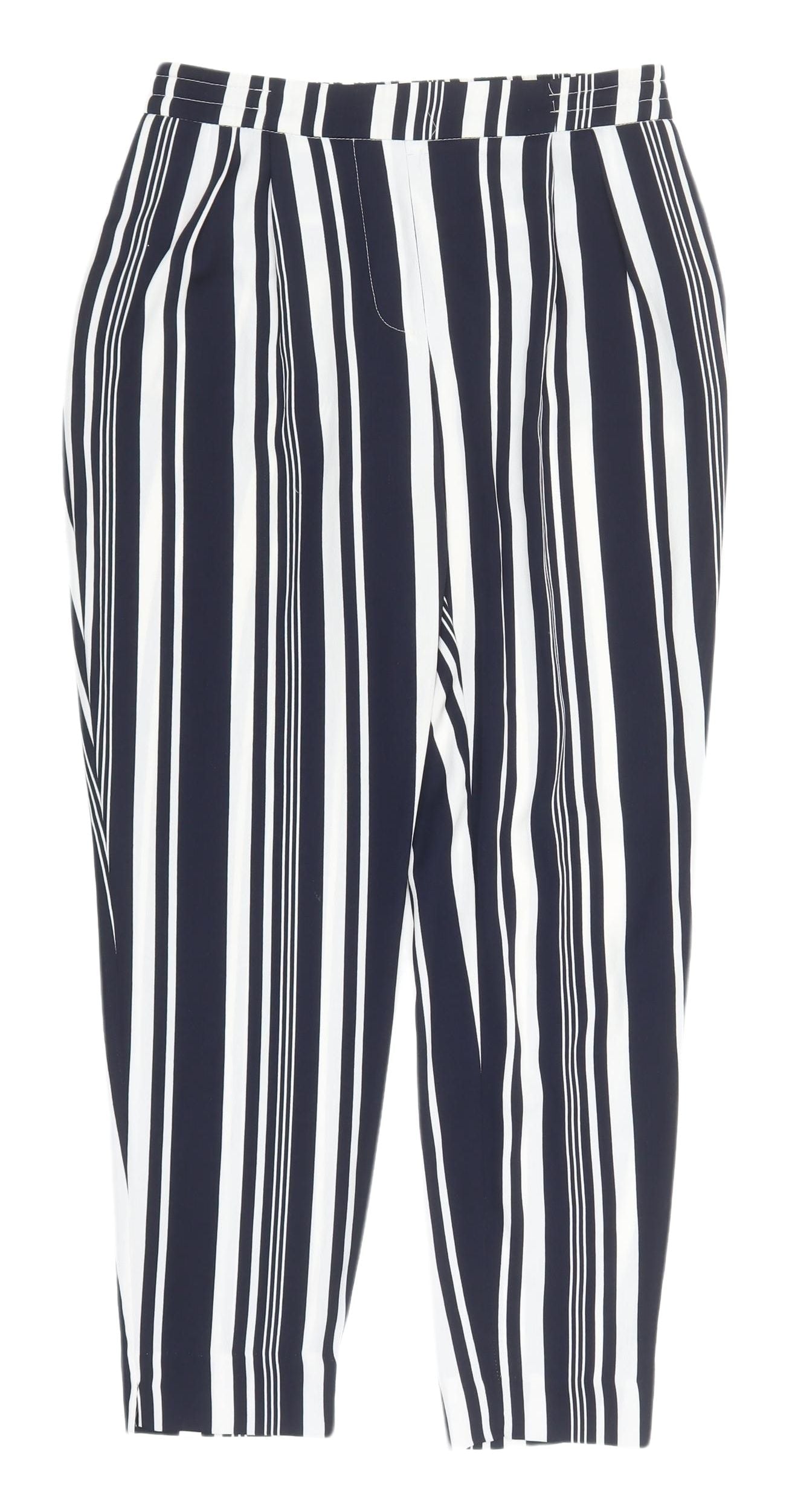 Womens UK Size S Zara Regular Fit Cropped Multicoloured Trousers